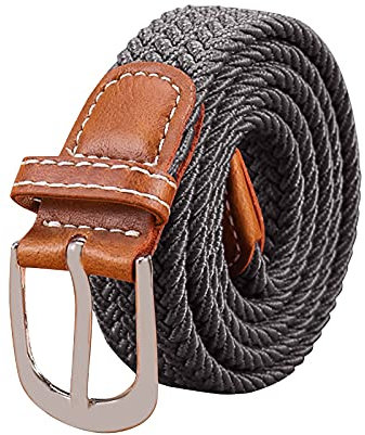 Meilily Damen Vintage Stoffgürtel Mode Stretchgürtel Casual Elastik Flechtgürtel Geflochtener und Elastischer Dehnbarer Gürtel für Damen Breite 3.5cm Länge 103 cm