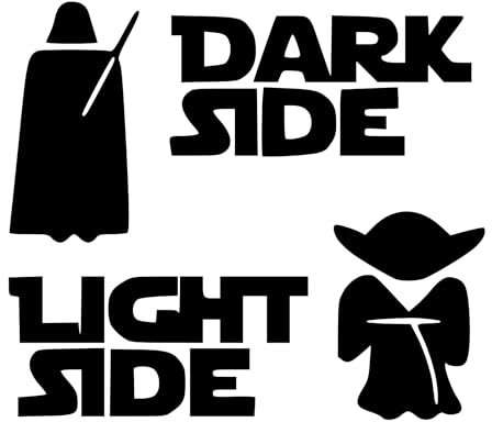 tradercat Star Wars Wandaufkleber für Lichtschalter, Wandtattoo Dark Side Light Side, 5,7x5cm in schwarz, Sticker für Wohnzimmer, Küche, Schlafzimmer, Kinderzimmer