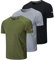 HUAKANG 3er Pack Sport Tshirts Herren Funktionsshirt Sportshirt Schnelltrocknend Atmungsaktiv Sport Shirt Männer Laufshirt Kurzarm Trainingsshirt Herren(520-Black Gray Green-L)