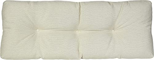 Klear Vu The Gripper Non-Slip Tufted Bench Cushion for Indoor Furniture, Assembled in USA, Entryway Storage, Bay Window, Corner Nook or Piano Seat, 43 Inches, Solid Ivory