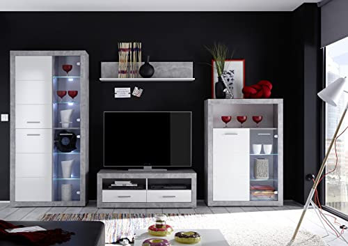 möbelando Wohnwand Anbauwand Schrankwand TV-Wand Mediawand Wohnzimmer Rio de Janeiro I
