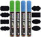 Kreidestift Blau + Grün, DIGIELE 2 Kreidestifte Blau + 2 Kreidemarker Grün 6mm +16 Tafel Labels, Trocken oder Feucht Abwischbare Flüssigkreide, Reversibel Stiftspitze für Whiteboard/Tafel/Fenster/Glas