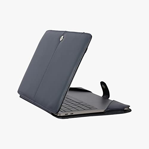 Enthopia Laptop Folio Case Compatible for Dell Latitude 5330- Vegan Leather - Navy Blue