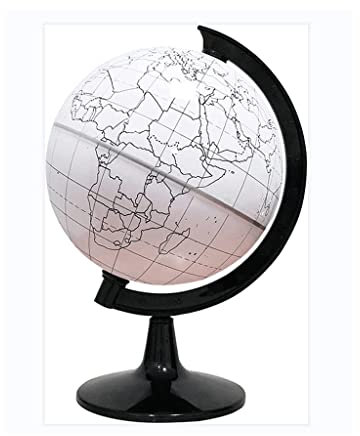 SZWH Desktop-Weltkugel mit Metallsockel, wiederverwendbarer Graffiti-Globus für Kinder und Lehrer, Kleiner geografischer Globus, Heimdekoration