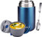 WAKSOX Insulated Food Flask for Hot Food, 730ML Soup Food Jar Stainless Steel Food Container with Spoon for School, Office, Travel, Camping, Ideal for Cool or Warm Food (Blue 730ML)