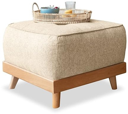 MIUFORM Pouf Hocker Sitzhocker Wohnzimmer ǀ Dazzling Daisy Sitzpouf ǀ 50x50x42cm (Beige)