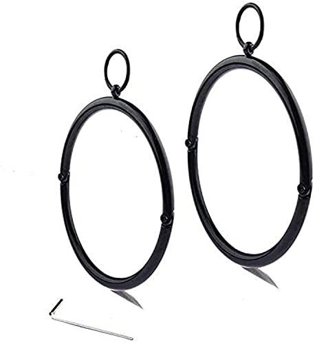 ROLOL Edelstahl O-Ring Sex Halsbänder SM Restraint Metall Halsband Halsreif Abschließbar Halsfessel für Paare,Schwarz -Halsbänder (Size : Female 12cm)