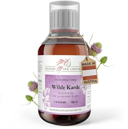 Wilde Karde Tinktur (alkoholfrei) - 150ml, Dipsacus fullonum Tropfen, 1:4 Extrakt, Top Premium Qualität, Hergestellt in Österreich, Vegan