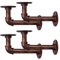 BEJOY 4 Stück Industrielle Regalhalterung 15 x 8 cm, industrial deko Vintage Eisen Wandhalterung Regalhalter Halterung, Rustikales Rohrregal für Zuhause, Kupfer