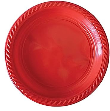 Dart 20 Assiettes Plastique RÉUTILISABLE 22CM Rouge