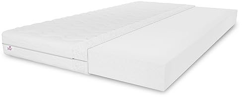Kindermatratze Baby 80x160 cm, Babymatratze für Kinderbett, Höhe ca. 8 cm, Härtegrad H3, Farbe: Weiß, inkl. Bezug