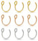 Lusofie 9Pcs Fake Nose Rings,Fake Nose Ring Hoop Stainless Steel Nose Hoop for Faux Lip Septum Nose Ring Set