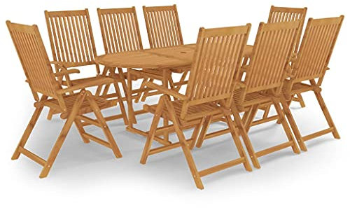 glasplatte Tisch,küchentisch klein,Tisch mit 4 stühlen Set,9-TLG. Garten-Essgruppe Massivholz Teakdining Table Set 4 Chairs,bistrosets,Patio Tisch und stühle Set,