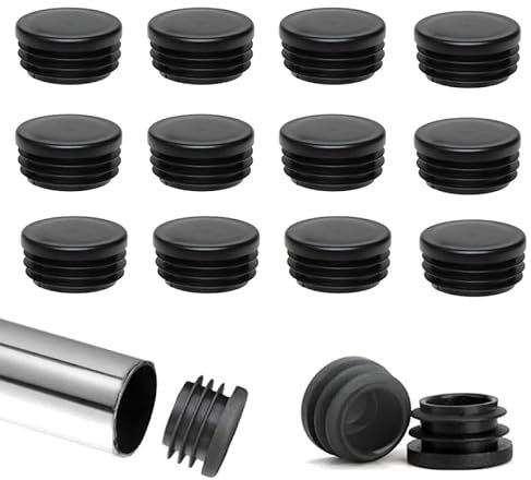 Lot de 40 Bouchons à Ailettes ronds Protection Pied de Chaise 22MM Bouchon en Plastique Rond Bouchon Dextrémité de Tube Noir Glisse Meubles Chaise Bouchons en Plastique,Convient chaises, canapés