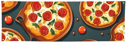 Pizza-Essen-Banner, Party-Dekoration, Hintergrund-Banner, Geburtstagsparty, Fotografie, Hintergrunddekorationen, Innen- und Außenbereich, Wanddekoration, Banner, Partyzubehör, Gastgeschenke, 180 x 61