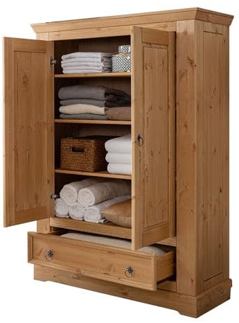 Schlafzimmer Kommode Wäscheschrank, Kiefer massiv eichefarben geölt