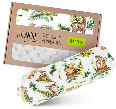 LULANDO® Kuscheldecke 100x75cm Decke Krabbeldecke Spieldecke aus 100% Baumwolle - Antiallergisch - Hergestellt in der EU