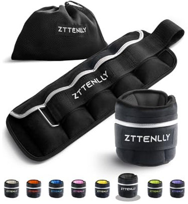 ZTTEN Gewichtsmanschetten für Knöchel & Handgelenk - Verstellbar （0.9-4.5 kg/Paar), Atmungsaktives Mercerized Cotton, Rutschfester Komfort für Training, Joggen, Fitness - Unisex & Kinder