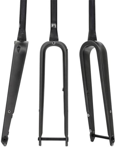 UIOPPOI Forcella Gravel Carbon 700C Forcella Bici da Strada Freno a Disco 39,8mm Forcella Rigida Conica Perno Passante 12 * 100mm, con Foro per Ripiano