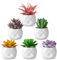 ZINHO Fake Succulent Plant Set 6 PCS Artificial Succulent Plants for Desk Realistic Faux Succulents in Plastic Pots Mini Colorful Succulent Decor for Bedroom Bathroom Office Shelf Decor (Mix)