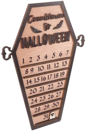 Ciieeo Halloween Countdown-kalender Gothic Holz Adventskalender Für Halloween Dekorationen