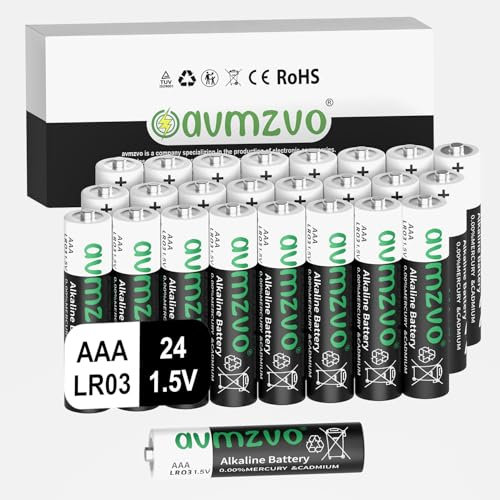 avmzvo Piles AAA Lot de 24, Pile LR03, alcalines 1,5 V, Puissance Durable, puissantes, Peuvent être utilisées pour Les Jouets, Les réveils et Autres appareils électroniques