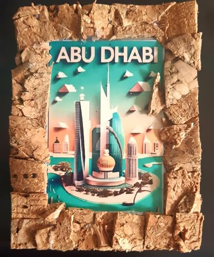 Kühlschrankmagnet mit Abu Dhabi, handgefertigt, für Reisen, Urlaub, Stadt, Souvenir, Kühlschrankmagnet, ca. 5 x 7 cm