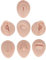 Shinekoo Kit de modèle d'entraînement au piercing, en silicone, réutilisable, souple, flexible, pour le corps, oreille, yeux, nez, bouche, langue, nombril, modèle pour débutants et bijouteries
