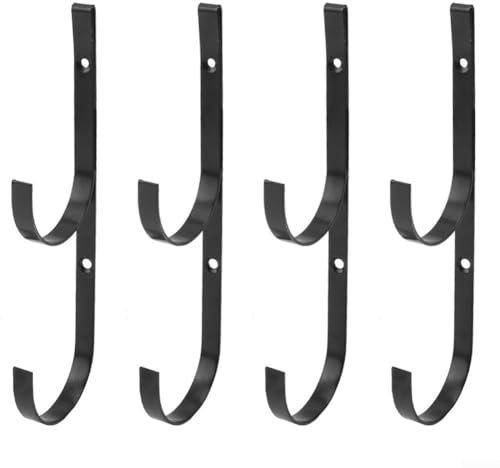 UTTASU 4 Metallhalter für Poolstange, effektive Organisationslösung für Skimmer, Laubrechen und Bürsten (schwarz)