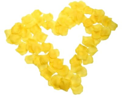 Générique 100pcs Petales de Fleurs artificielles Pétales de Rose Soie Jaune pour la pièce maîtresse fête Mariage décor