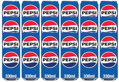 Pepsii Original Cola Flavoured Fizzy Soft Drink with Sugar and Sweetners 330ml Can Suitable for Vegan Recyclable (Pack of 24)