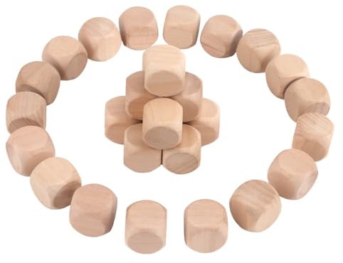 30 Pezzi Dadi in Legno Grezzo 20 x 20 x 20 mm