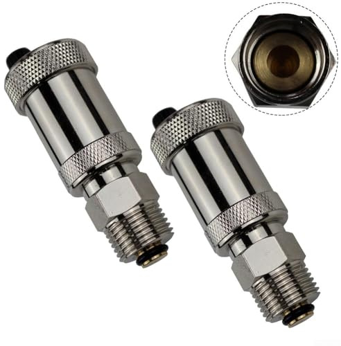 2 Stück Automatische Entlüftungsventile Messing für Heizungsanlagen 3/20.3 cm Schnellentlüftung mit 1/5.1 cm Absperrventil geeignet bis 10 bar Druck