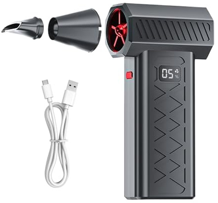 Riaisttd Soplador de Nieve para Coche, Ventilador de Secadora de Coche Ajustable de 6 velocidades, soplador de Nieve de Mano con de Seguridad, para secar el Polvo, Ventana, Teclado