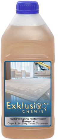 Exklusiv Chemie Detergente concentrato per tappeti & tessuti 1L – Adatto per aspirapolvere lavanti ed estrattori – Per tappeti, tessuti d’arredo, sedili auto & superfici tessili – Profumo fresco