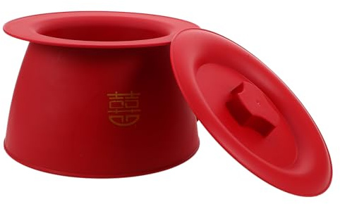 Parliky Pot de Chambre Bébé Portable en Polypropylène Rouge avec Couvercle, Pot à Urine Compact et Léger, Toilette D’apprentissage pour Garçon et Filles, Camping et Voyages, Urinoir