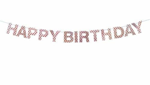 Girlande Happy Birthday, Herzen FSC MIX
