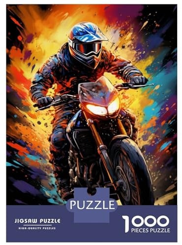 Motorradrennen 1000 Teile Puzzle Papier für Erwachsene Sportart Familienspiel Puzzle Heimdekoration Entspannung Geschenk 52x38cm/1000pcs