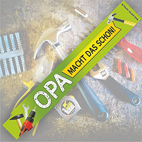 2 Meter Zollstock mit Aufschrift | Spruch - Opa macht das schon - bester Opa 2m Gliedermaßstab Geschenk für Männer Handwerker Heimwerker zum Geburtstag Holz