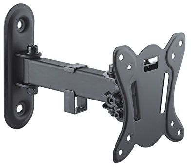 conecto CC50267 Wandhalterung für TV Geräte mit 33-69 cm (13-27 Zoll), neigbar -12° bis 3°, schwenkbar -90° bis 90°, ausziehbar 65-200mm, Traglast max. 25,0kg, VESA 100x100, schwarz