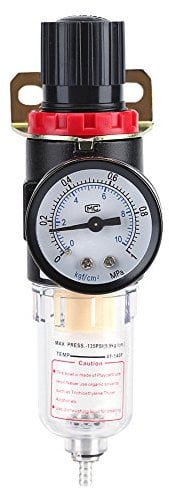 Zerodis 1/4 Air Compressor Filter Regulator with Gauge, Water Pressure Moisture Trap Air Cleaner Tool