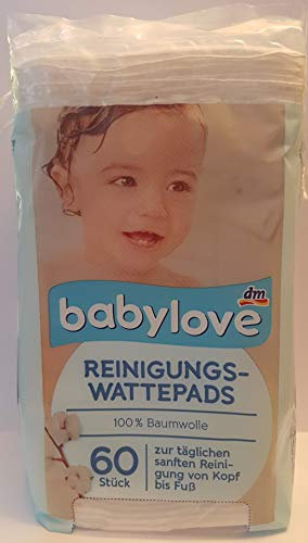 Babylove Reinigungs-Wattepads, 4 x 60 St, 240 St, Weich, Baumwolle, Rechteckig