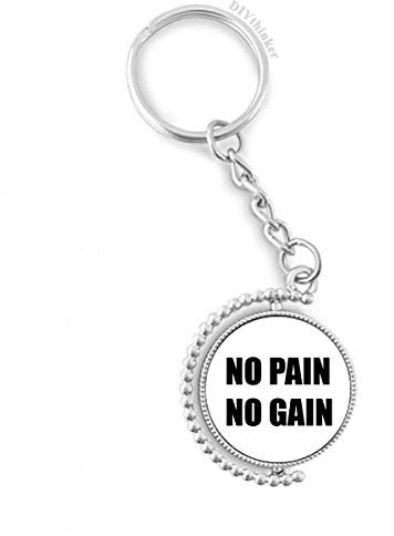 DIYthinker No Pain No Gain Quote Schwarz Ermutigen Positive Drehbare Schlüsselanhänger Ringe 1.2 Zoll x 3.5 Zoll Mehrfarbig