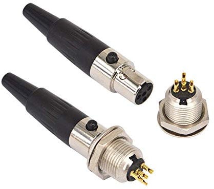 YILIANDUO Microphone 4 Pin Mini XLR TA4F Male Female Panel Mount Socket Connector Mic Audio Socket Mini-XLR Connector Mini XLR Jack,4 Pin for Pro Microphones Aviation Pack of 2