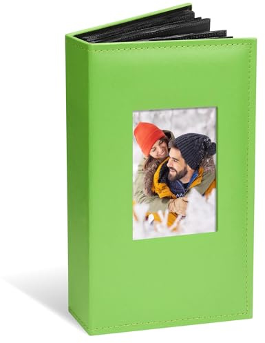 Vienrose 6x4 Slip In Photo Album Holds 300 Photos Leather Green | Display window, Acid free pages, Large capacity, Wedding Family Baby Travel, Gift ready