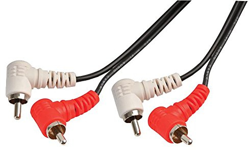 PRO SIGNAL PSG00220 2x Right Angled Phono (RCA) Male to 2x Right Angled Male Lead, 1.2m Black