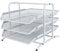 EasyPAG 3 Tier A4 Mesh in Tray Office Desk Tidy File Holder Document Storage Letter Paper Organiser,White
