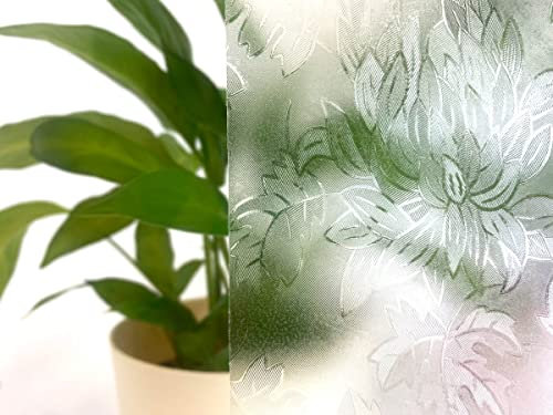 Selbstklebende transparente Folie BLÄTTE [122x300 cm]| Fensterfolie - Dekofolie Privatsphäre | Milchglasfolie Blickdicht Sichtschutzfolie für Zuhause und Büro