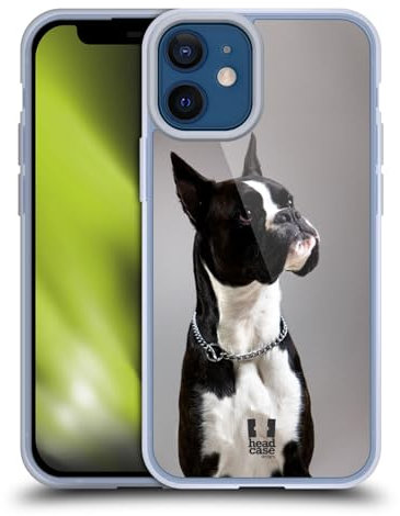 Head Case Designs Schwarz Und Weiss Boxer Beliebteste Hunderassen Gelhülle [Militärischer Schutzgrad] Kompatibel Mit Apple iPhone 12 Mini Und Kompatibel Mit MagSafe