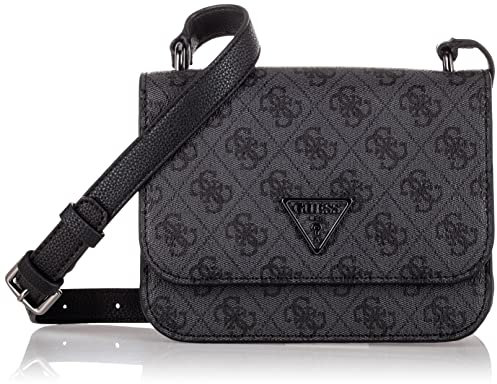 GUESS Damen Noelle Mini Crossbody Flap Tasche, Coal